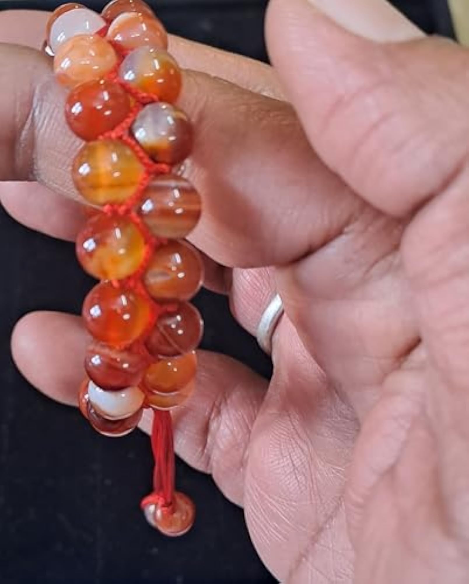 Natural Red Carnelian Double Layered Stone Bracelet, Reiki